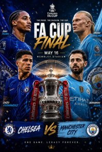 Black Professional FA Cup Final Poster โปสเตอร์ template