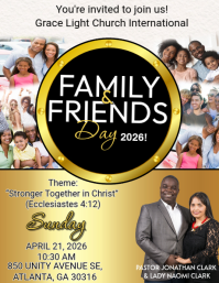 Black Professional Family and Friends Day Flyer template