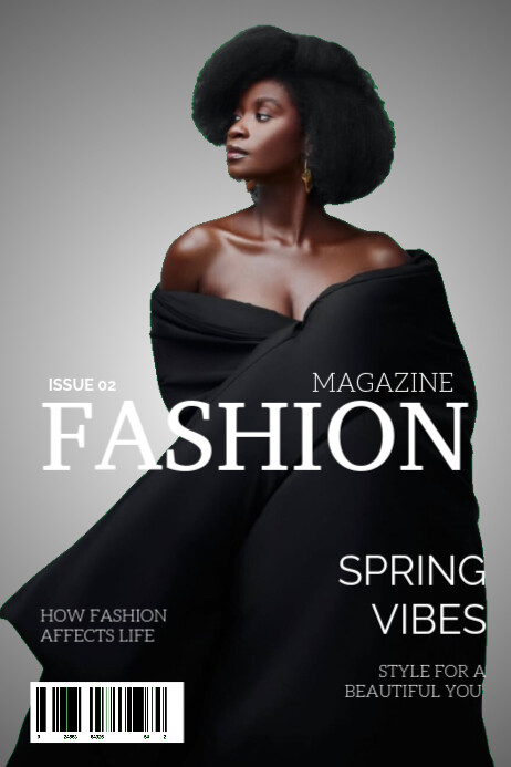 Black Professional Fashion Magazine Model  Poster Cartaz template