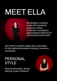 Noir Fashion Model Portfolio A4 Template - Page 2