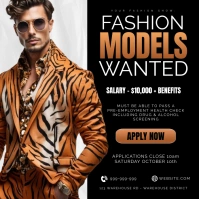 Black Professional Fashion Models Wanted Inst Instagram Post template