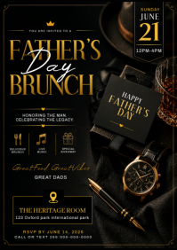Black Professional Father's Day Brunch A4 template