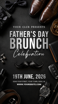 Черный Father's Day Brunch Celebration Instagram-Story Template