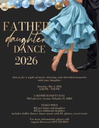Black Professional Father-Daughter Dance Flyer Folheto (US Letter) template