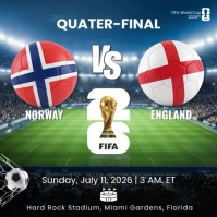 Black Professional FIFA World Cup 2026 Quarter-Final Square Video Quadrato (1:1) template