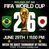 Black Professional FIFA World Cup Promotion Instagram Post Video template
