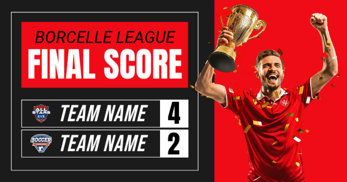 Black Professional Final Score Facebook Shared Image Template ...