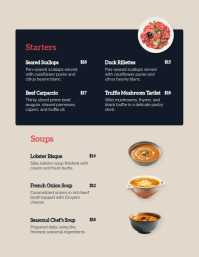 Czarny Fine Dining Menu 传单(美国信函) Template - Page 2