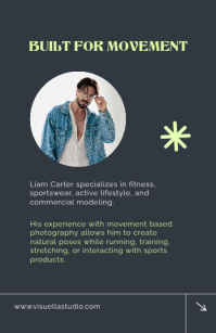 Noir Fitness & Lifestyle Modeling Portfolio Tabloid Template - Page 2