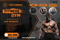 Black Professional Fitness Gym Banner 4' × 6' template