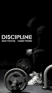 Black Professional Fitness Motivation Digital Display template
