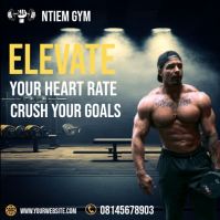 Black Professional Fitness Motivation Instagram Post template