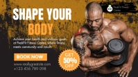 Black Professional Fitness Poster Template Presentation (16:9)