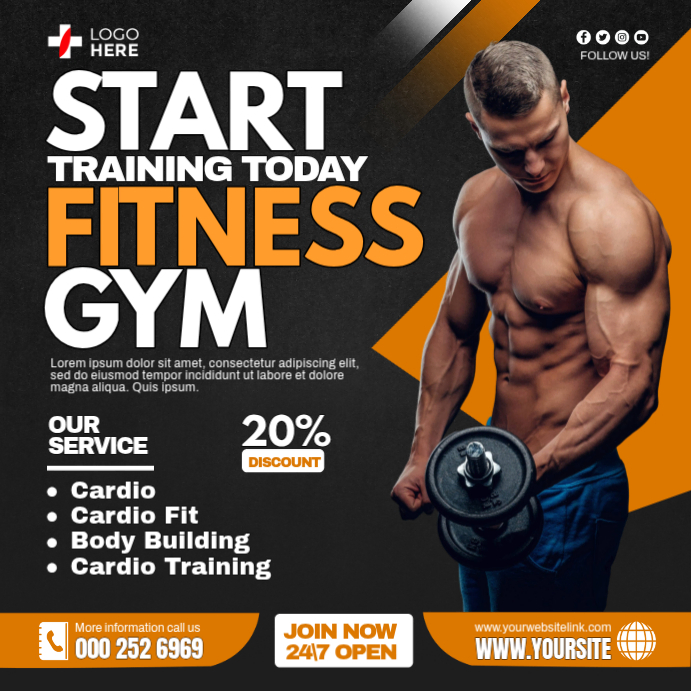 Fitness Training Instagram Ad Template | PosterMyWall
