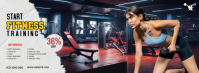 Black Professional Fitness Training Facebook Cover Photo template