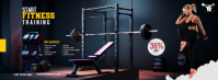 Black Professional Fitness Training Facebook Cover Photo template