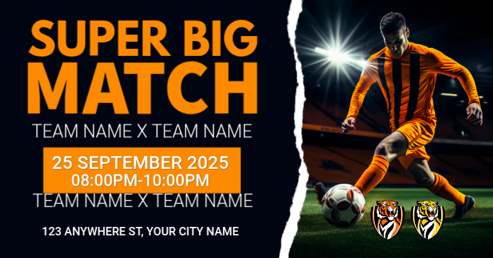 Soccer Match Facebook Post Template | PosterMyWall