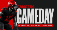 Preto Football Game Day Изображение, которым поделились на Facebook Template