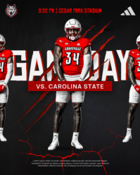 Black Football Game Day Instagram Portrait Template