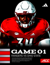 Black Football Game Folheto Template