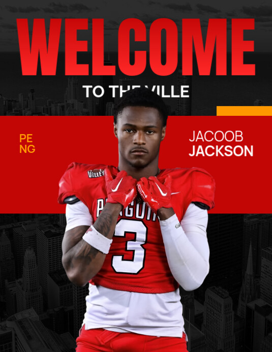 Black Professional Football Gameday Flyer (us Letter) template