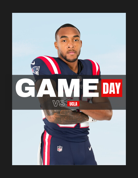 Black Professional Football Gameday Flyer (us Letter) template