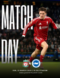 黑色 Football Match Day Volante Template