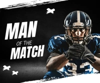 Black Professional Football Match Day Medium Rectangle template