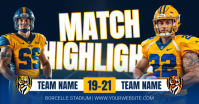 黑色 Football Match Highlight Facebook 共享图片 Template