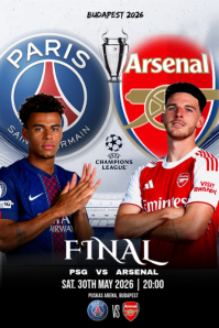 Black Professional Football Match Poster Póster template