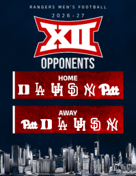 Sort Football Schedule Løbeseddel Template