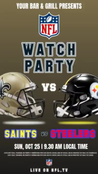 棕色 Football Watch Party Instagram Story Template