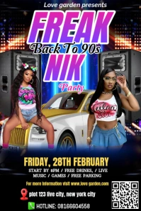 Black Professional Freaknik Party Pinterest Graphic template