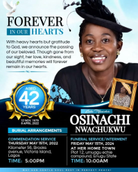Black Professional Funeral Announcement Instagram Portrait Video template