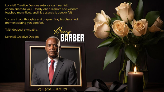 Black Professional Funeral Digital Display (1 template