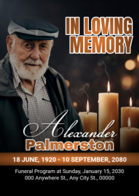 Black Funeral Program A6 Template