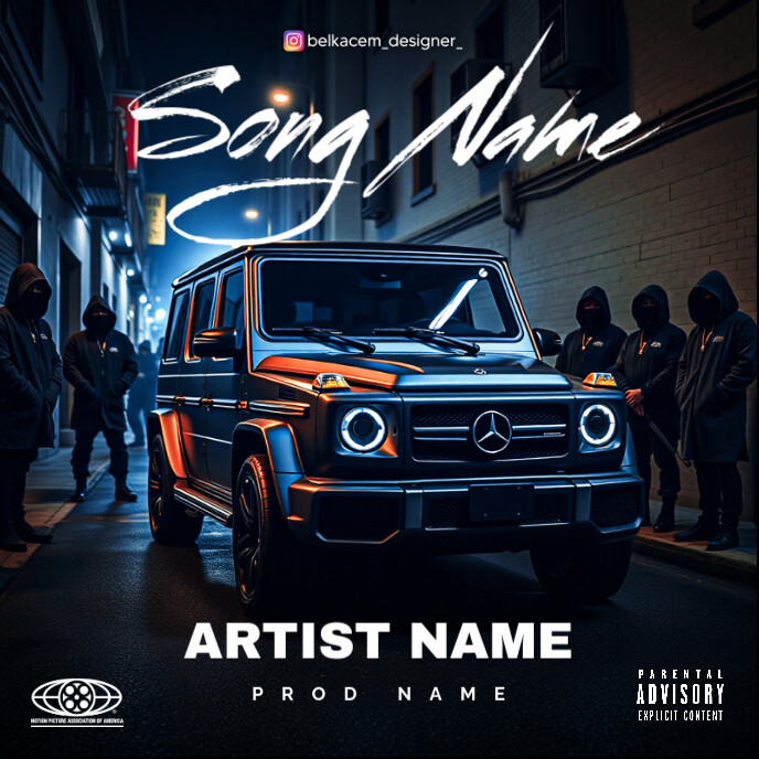 Black Professional G-class  Album Cover art design mixtape template