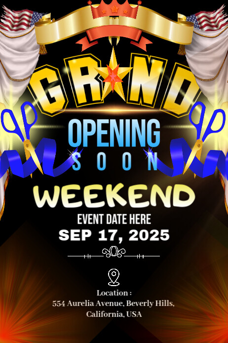 Black Professional Get Ready To Shine: Grand Opening Weekend! Poster Plakat template