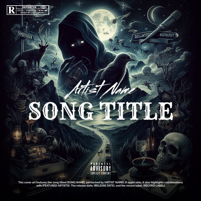 Black Professional Ghosted Album Cover Template | PosterMyWall