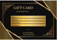 Black Gift Card Postcard Template