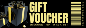 黑色 Gift Voucher Twitter Banner Template