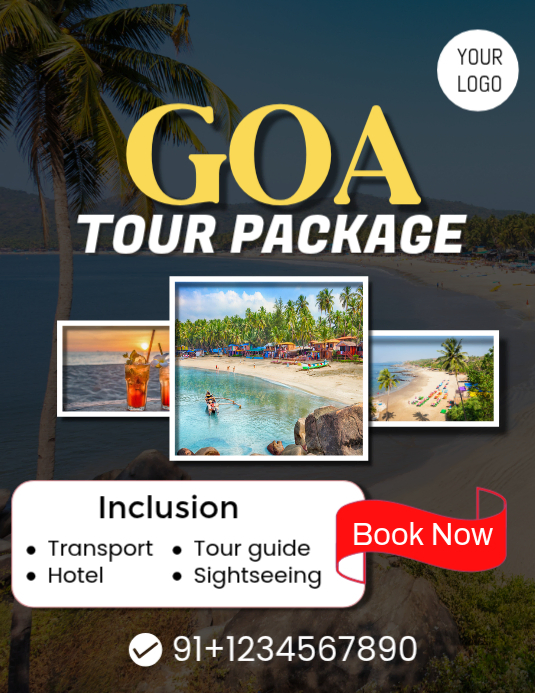 Black Travel Package Flyers Template | PosterMyWall