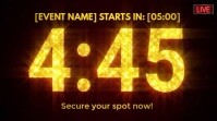 Black Professional Gold Digital Clock Display For Luxury Countdown Timer 5 Minutes Digital Display ( template