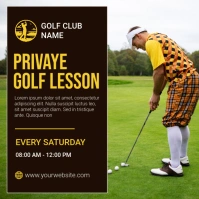 Black Professional Golf Tournament Instagram Post template