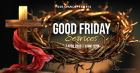 Black Professional Good Friday Church Service Facebook Shared Image template