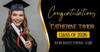 Black Professional Graduation Announcement Facebook Shared Image template