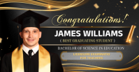 Black Professional Graduation Announcement Facebook Shared Image template
