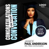 Black Professional Graduation Announcement Instagram Post template