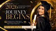 Zwart Graduation Celebration Цифровой дисплей Template