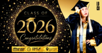 Black Professional Graduation Celebration Facebook Shared Image Video template
